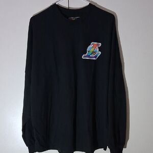 Black Long Sleeve Tee with Colorful Logo